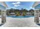 Community pool featuring two shaded poolside cabanas at 4031 Cottage Hill Ave, Parrish, FL 34219