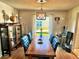 Charming dining room with hardwood floors, a wooden table, and blue upholstered chairs at 4219 Berkshire Dr, Sarasota, FL 34241