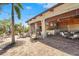 Outdoor patio with string lights, umbrellas, tables, chairs and views, perfect for outdoor socializing at 5388 Bartolomeo St, Sarasota, FL 34238