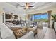 Open-concept living space with views of the backyard and seamlessly connects to the kitchen at 10816 O Meara Way, Englewood, FL 34223