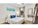 Bedroom with queen size bed, neutral walls, and light colored carpet at 1358 Cielo Ct, North Venice, FL 34275