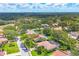 Beautiful aerial shot showing the neighborhood, surrounding trees, and blue skies at 4356 Highland Oaks Cir # 3, Sarasota, FL 34235