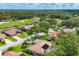 Aerial view of a community showcasing manicured lawns, tile roofs, and serene landscaping at 4356 Highland Oaks Cir # 3, Sarasota, FL 34235