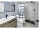 Stylish bathroom with a modern vanity and tiled walk-in shower at 4444 Swift Rd # 25, Sarasota, FL 34231