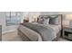 Comfortable bedroom features plush bedding, bedside tables with lamps, and plantation shutters at 4750 Tortona Ct, Bradenton, FL 34211