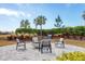 Inviting outdoor fire pit area with comfortable seating and lush landscaping, perfect for relaxing and socializing at 4750 Tortona Ct, Bradenton, FL 34211