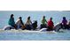People are horseback riding through shallow water; the horses are black and white in color at 4802 51St W St # 107, Bradenton, FL 34210