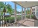 Screened patio features an open view of the trees, vehicles, and building exteriors at 4802 51St W St # 107, Bradenton, FL 34210