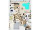 Detailed floor plan showcasing spacious layout with multiple bedrooms, living areas, kitchen, dining, and outdoor pool area at 6231 Cypress Bend Ct, University Park, FL 34201