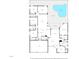 Detailed floor plan showcasing bedrooms, bathrooms, living spaces, and the outdoor swimming pool at 6231 Cypress Bend Ct, University Park, FL 34201