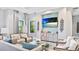 Comfortable lobby area with TV, couches, chairs and natural light at 801 Seascape Pl, Sarasota, FL 34240