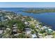 Beautiful aerial shot showcasing the home’s waterfront community and proximity to the open bay and local waterways at 1010 Tropical Dr, Bradenton, FL 34208