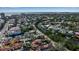 Expansive aerial view of the community, showing the canal and the ocean in the distance at 436 Canal Rd # A, Sarasota, FL 34242