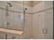 Modern bathroom shower featuring dual showerheads and decorative tile design at 436 Canal Rd # A, Sarasota, FL 34242