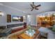 Comfortable living room with hardwood floors and a view of the open-concept kitchen at 5716 Bayshore Blvd, Tampa, FL 33611