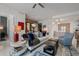 Open concept living room featuring dining area, modern kitchen and comfortable seating arrangement at 111 S Pineapple Ave # 716, Sarasota, FL 34236