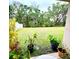 Large backyard with mature trees and lush green lawn, surrounded by a fence at 141 Tierra Verde Way, Bradenton, FL 34212
