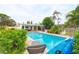 Beautiful pool area surrounded by lush tropical landscaping, providing a private and serene backyard retreat at 1731 Redwood St, Sarasota, FL 34231