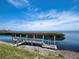 Beautiful waterfront view of a serene waterway from a wooden dock, under a sunny sky at 2282 Harbour Court Dr, Longboat Key, FL 34228