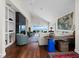 Stunning living room with a fireplace, hardwood floors, ocean view and a modern design at 2282 Harbour Court Dr, Longboat Key, FL 34228
