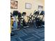 Gym featuring cardio machines and blue patterned carpet at 242 Hidden Bay Dr # 603, Osprey, FL 34229