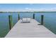 Dock view with two white chairs on the end looking out towards the water at 3300 Casey Key Rd, Nokomis, FL 34275