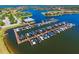 Community boat slips offer many boaters easy access to the water in this aerial view at 5402 Tidewater Preserve Blvd, Bradenton, FL 34208