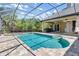Beautiful screened-in pool and jacuzzi with a covered patio area and outdoor living space at 8838 Bloomfield Blvd, Sarasota, FL 34238