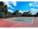 A fenced tennis court with a well-kept playing surface ensures a great spot for community matches at 12339 Hollybush Ter, Lakewood Ranch, FL 34202