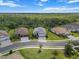 Aerial view showcasing a neighborhood with well-maintained homes and lush green landscaping at 13319 Deep Blue Pl, Bradenton, FL 34211