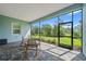 Inviting screened patio features stone pavers and tranquil views of the lush backyard at 13319 Deep Blue Pl, Bradenton, FL 34211