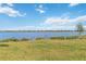 Scenic backyard view featuring a serene lake, lush green grass, and a tranquil atmosphere at 16148 Preservation Blvd, Punta Gorda, FL 33982