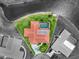 Overhead view of property showcasing its pool, landscaping, lakeside location, and private dock at 1836 Ironwood Ct, Venice, FL 34293