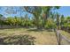 Large, fenced backyard featuring mature trees and plenty of green space, perfect for outdoor activities at 1931 Bahia Vista St, Sarasota, FL 34239