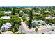 Areal view displaying the neighborhood offering a glimpse of a charming residential area by the sea at 205 Elm Ave, Anna Maria, FL 34216