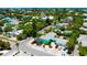 An aerial perspective showing the property's location within a vibrant neighborhood close to the ocean at 205 Elm Ave, Anna Maria, FL 34216