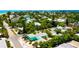 Scenic aerial view of lush neighborhood with colorful homes near the ocean and beautiful landscaping at 205 Elm Ave, Anna Maria, FL 34216