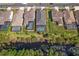 Aerial view of the property showcasing the pool and backyard with surrounding homes at 224 Caserta Ct, Nokomis, FL 34275