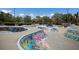 View of the outdoor skate park with colorful graffiti art at 2365 Novus St, Sarasota, FL 34237