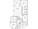 Detailed floor plan showcasing the layout with the living room, bedrooms, kitchen, bathrooms, and patio at 2609 Waterford Way # B, Palmetto, FL 34221