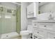 Full bathroom featuring a shower, vanity, and a toilet at 2705 20Th Avenue W Dr, Bradenton, FL 34205