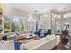 Bright living room with large windows and colorful rug; open concept to the kitchen at 3302 Sabal Cove Ln, Longboat Key, FL 34228