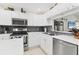 Modern kitchen with stainless steel appliances, white countertops, and sleek design, perfect for culinary enthusiasts at 6304 Pelican Dr, Bradenton, FL 34210