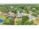 Distant aerial view of neighborhood showcases the pool and lanai at 6405 99Th E St, Bradenton, FL 34202