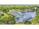 Aerial view of a large pond surrounded by lush green trees and adjacent to a golf course at 6405 99Th E St, Bradenton, FL 34202