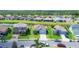 Aerial view of homes with green lawns and pond in a well-maintained neighborhood at 11213 78Th E Ln, Parrish, FL 34219
