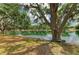 Scenic lake view with lush trees reflecting on the water at 127 Mill E Run, Bradenton, FL 34212