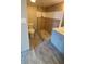 This bathroom showcases a tiled shower, floors, and modern vanity at 2763 Woodgate Ln # 210, Sarasota, FL 34231