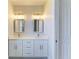 Bright bathroom features a double vanity with modern lighting and undermount sinks at 380 Holly Rd, Venice, FL 34293