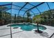 Backyard pool with a screened lanai, tropical greenery, and space for outdoor entertaining at 3806 155Th E Ave, Parrish, FL 34219